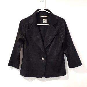 Retro Y2K Urban Behavior Tapestry Style 3/4 Sleeve  Blazer